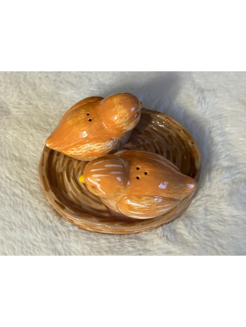 Essential Home Quail Salt and Pepper Shakers with Nest Tray